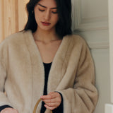 Maria Jacket in Eco Fur (Beige)