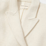 Notch Lapel Double-Breasted Coat (White)