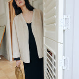 Maria Jacket in Eco Fur (Beige)