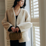 Maria Jacket in Eco Fur (Beige)