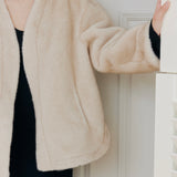 Maria Jacket in Eco Fur (Beige)